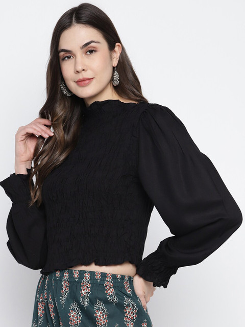 

Aawari Women Black & Green Top With Printed Palazzos