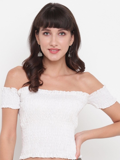 

Aawari Women White & Grey Smocked Co-Ords Set