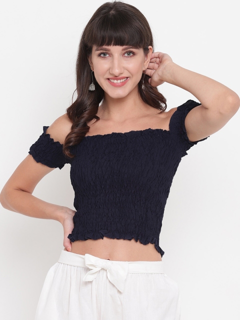 

Aawari Women Black & White Smocked Co-Ords Set