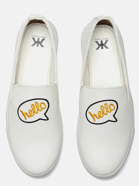 

Kook N Keech Women White Slip-On Sneakers