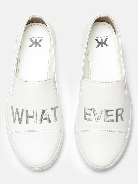 

Kook N Keech Women White Slip-On Sneakers