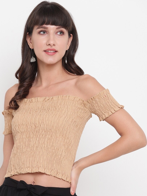 

Aawari Women Beige & Black Smocked Co-Ords Set