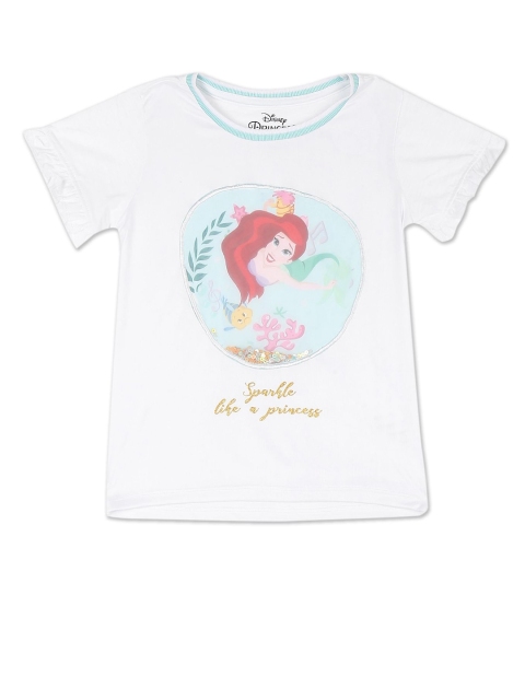 

Colt Girls White Printed Cap Sleeve Embellished T-shirt