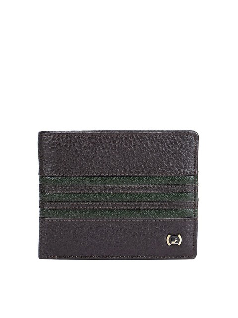 

Da Milano Men Striped Leather Two Fold Wallet, Brown