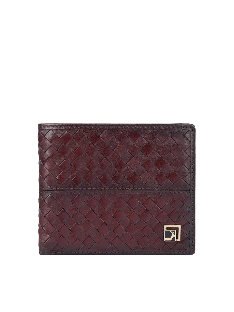 

Da Milano Men Textured Leather Two Fold Wallet, Burgundy