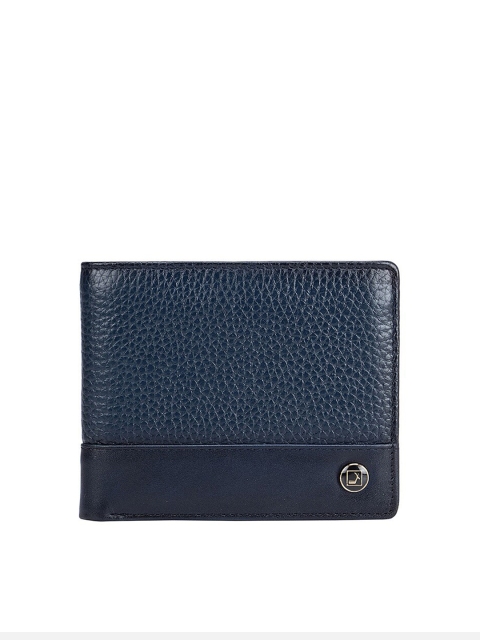 

Da Milano Men Textured Leather Two Fold Wallet, Blue