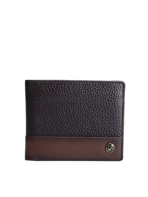 

Da Milano Men Textured Leather Two Fold Wallet, Brown