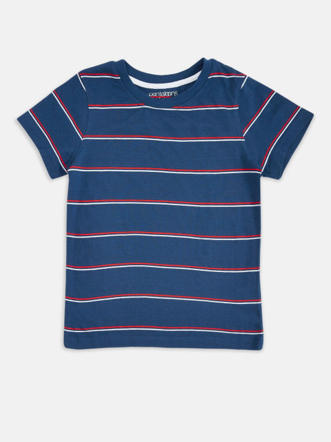 

Pantaloons Junior Boys Navy Blue Striped T-shirt