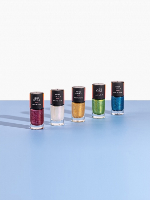 

MISS NAILS Set Of 5 Multicolored Paint Me Pretty Queen Of Quartz Nail Polish, Multi