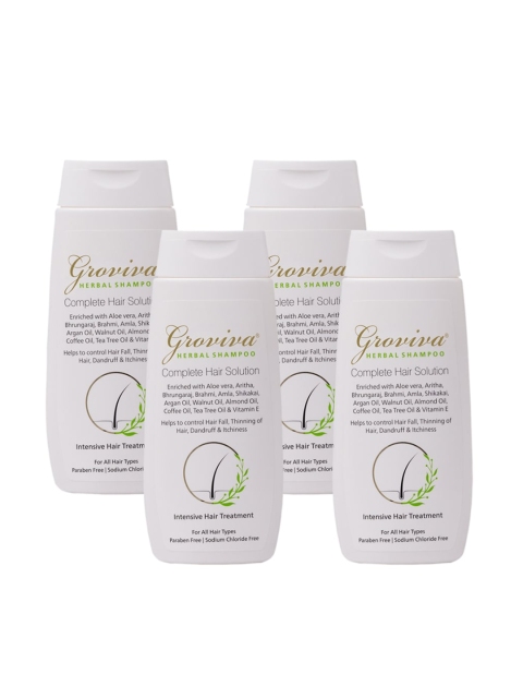 

Groviva Set Of 4 Herbal Shampoo 400ml, Transparent