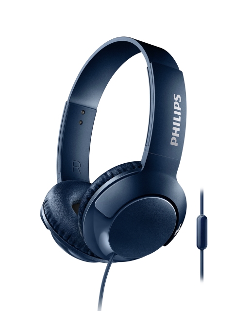 

Philips Black Over-Ear BASS+ Headphones with Mic SHL3075BL, Blue