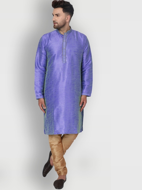 

Enciger Men Blue Thread Work Dupion Silk Kurta with Churidar