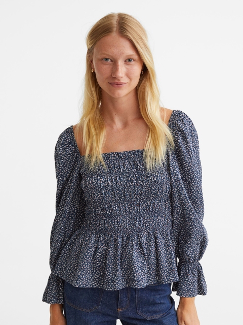 

H&M Woman Blue Smocked top