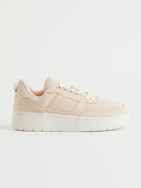 

H&M Women Beige Canvas trainers