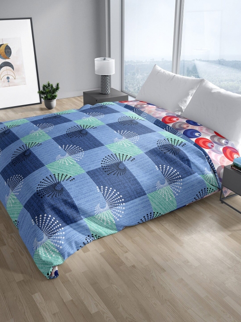 

Aura Blue & Pink Checked Mild Winter 300 GSM Double Bed Quilt