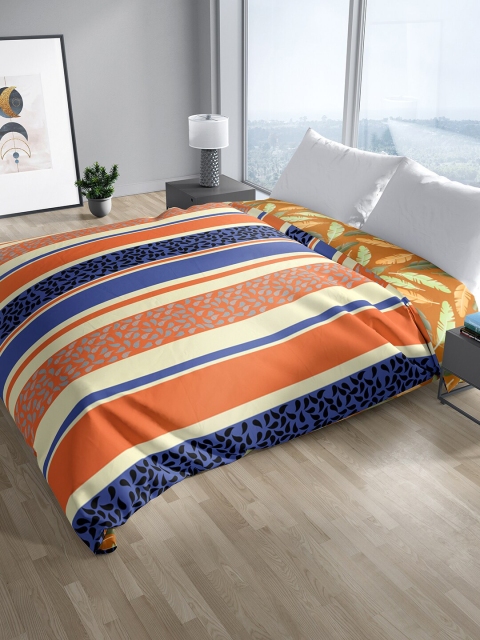 

Aura Mustard & Blue Striped Mild Winter 300 GSM Double Bed Quilt