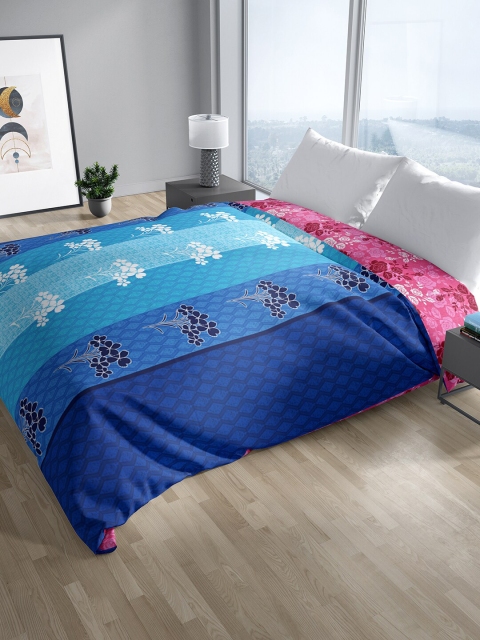 

Aura Blue & Pink Floral Mild Winter 300 GSM Double Bed Quilt