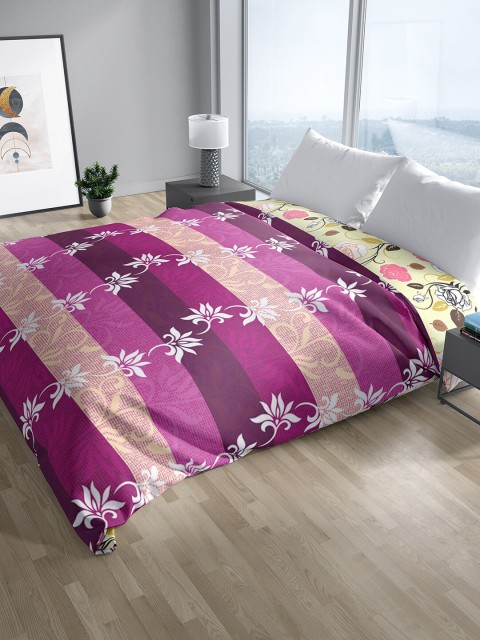 

Aura Purple & Brown Floral Mild Winter 300 GSM Double Bed Quilt