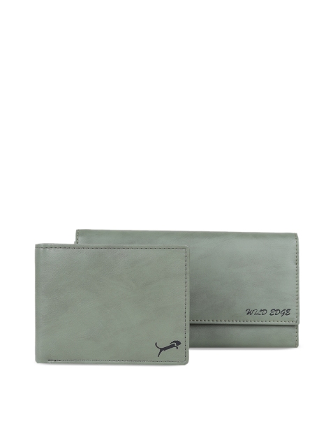 

WILD EDGE Set of 2 Green Textured Accessory Gift Set COMBO FOAM GREEN WLT/CLTCH 9-GREEN