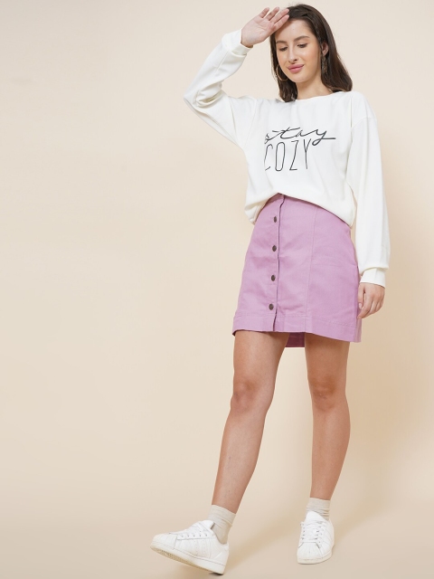 

DressBerry Women Printed Sweatshirt, Off white
