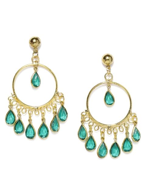 

Ayesha Gold-Toned & Blue Circular Drop Earrings