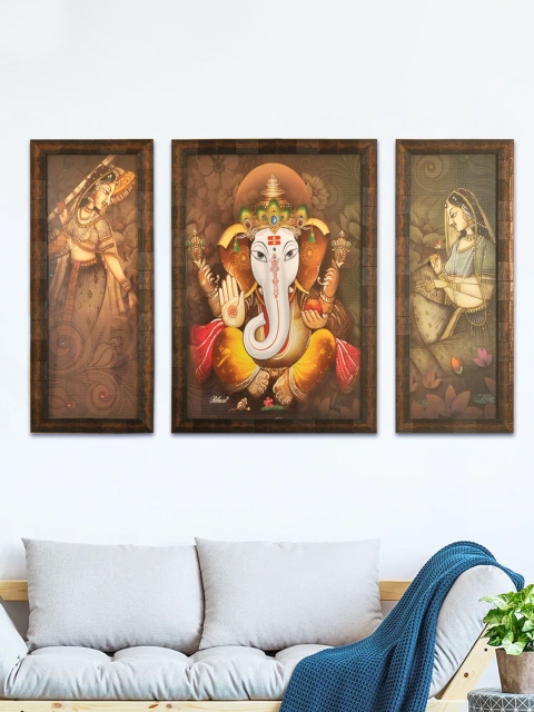 

SHREE KALA HOME DECOR Lord Ganesha Wall Art, Brown