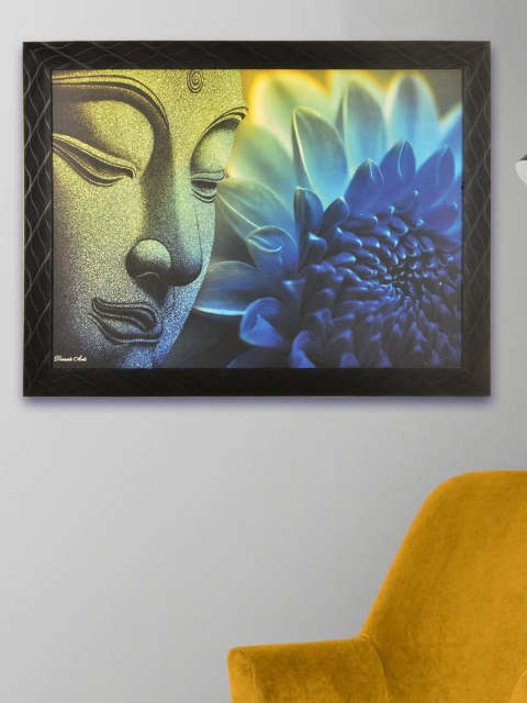 

SHREE KALA HOME DECOR Blue Awakening Buddha Big Oil Painting on Canvas