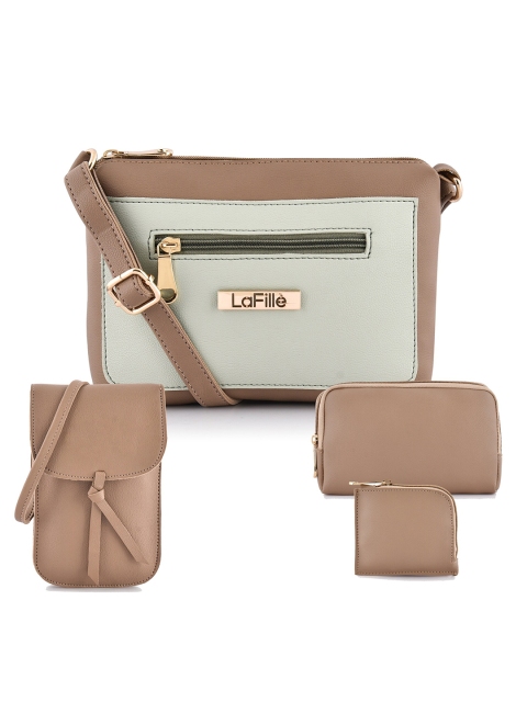 

LaFille Women Beige PU Structured Sling Bag