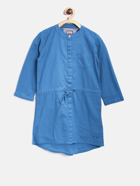 

Lee Cooper Girls Blue Self-Design Tailored Dress