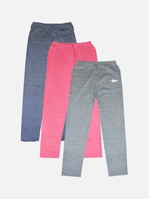 

KIFAYATI BAZAR Girls Pack of 3 Solid cotton track pants joggers pyjama, Multi