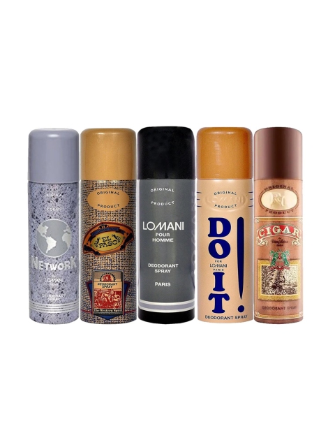 

Lomani Men Deo Combo Set of 5 - Do it + Cigar + Pour Homme Deodorant 200ml, Brown