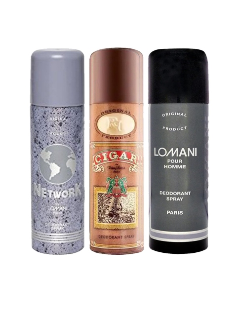 

Lomani Men Deo Combo Set of 5 - Do it + Network + Pour Homme Deodorant 200ml, Brown