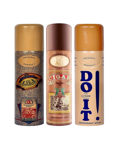 

Lomani Men Deo Combo Set of 5 - Do it + El Paso + Cigar Deodorant 200ml, Brown