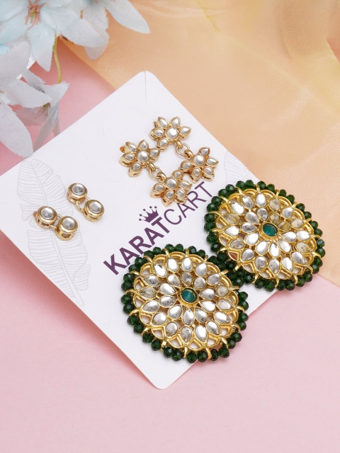 

KARATCART Women Set of 4 Classic Drop Earrings, Gold