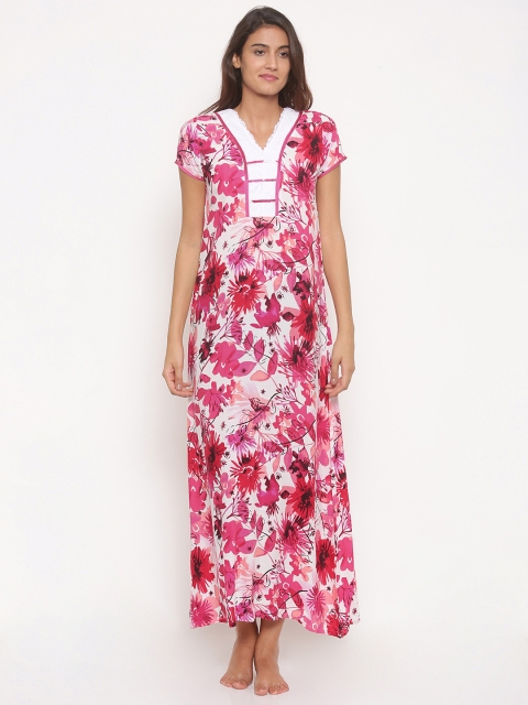 

SDL by Sweet Dreams Pink & White Printed Maxi Nightdress