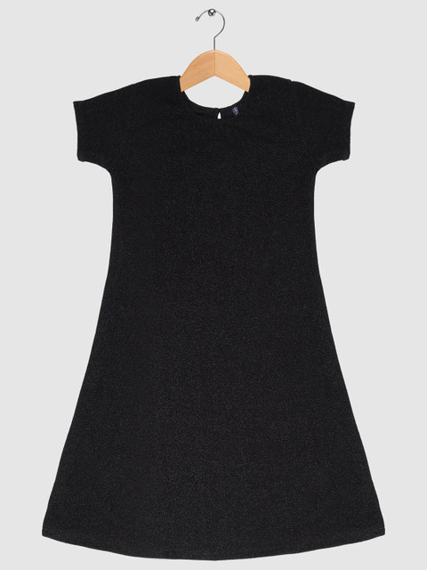 

YK Girls Black Net A-Line Dress