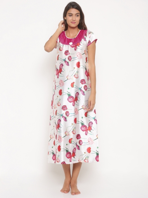 

Sweet Dreams Off-White Floral Printed Maxi Nightdress