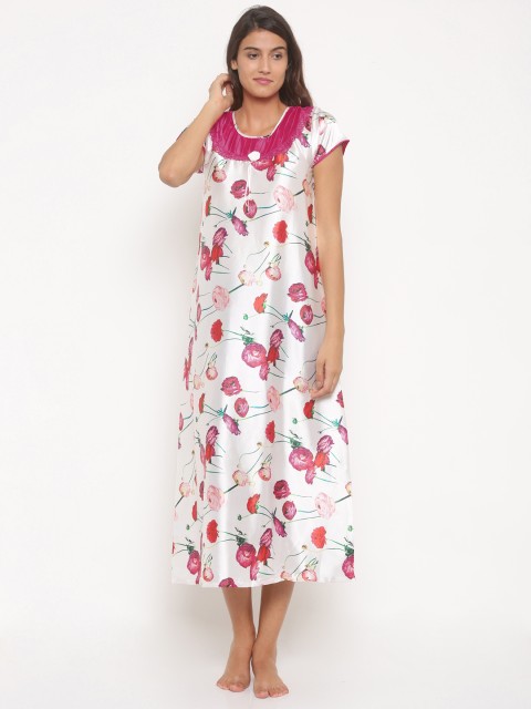 

Sweet Dreams Off-White Floral Printed Maxi Nightdress