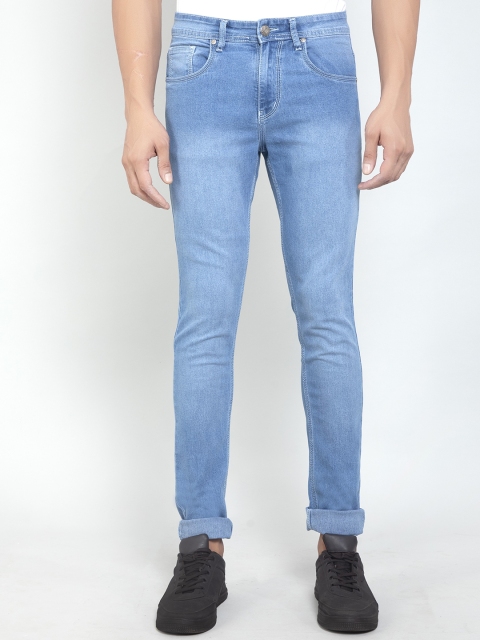 

HJ HASASI Men Blue Slim Fit Heavy Fade Stretchable Jeans