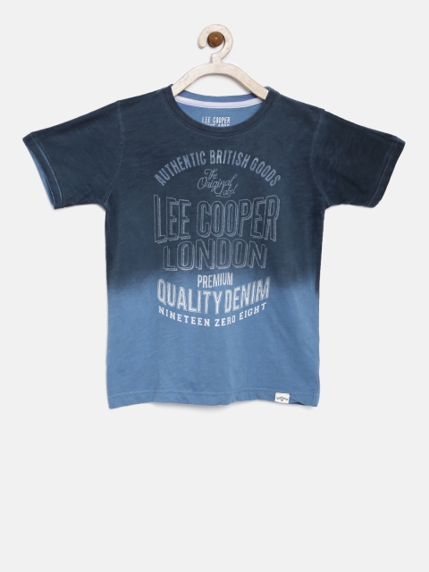 

Lee Cooper Boys Blue Dyed Printed Pure Cotton T-shirt
