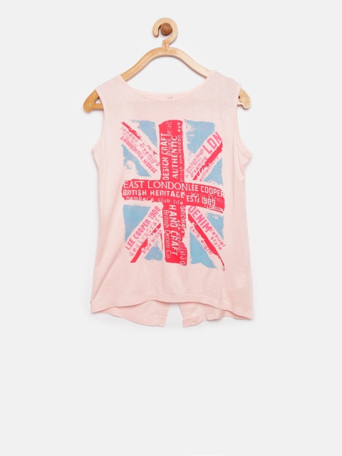 

Lee Cooper Girls Pink Printed Styled Back Top