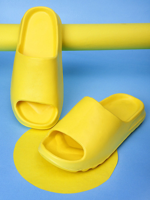 

Pampy Angel Men Rubber Sliders Flip Flops, Yellow
