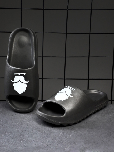 

Pampy Angel Men Printed Rubber Sliders Flip Flops, Grey