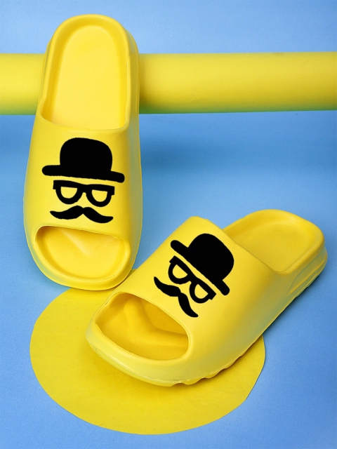 

Pampy Angel Men Printed Rubber Sliders Flip Flops, Yellow