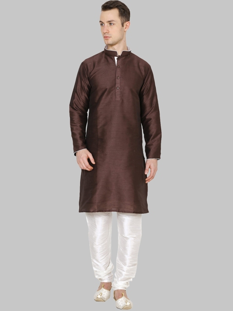

ROYAL KURTA Men Brown Solid Kurta with Pyjama