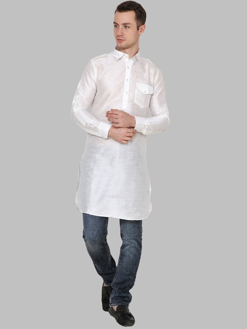 

ROYAL KURTA Men White Pathani Kurta