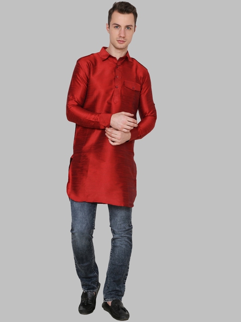 

ROYAL KURTA Men Maroon Pathani Kurta