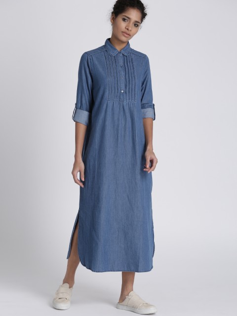 

Chemistry Women Blue Solid Maxi Dress
