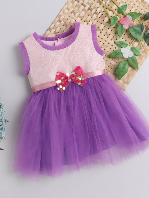 

MANY FROCKS & Girls Pink Net Fit & Flare Dress