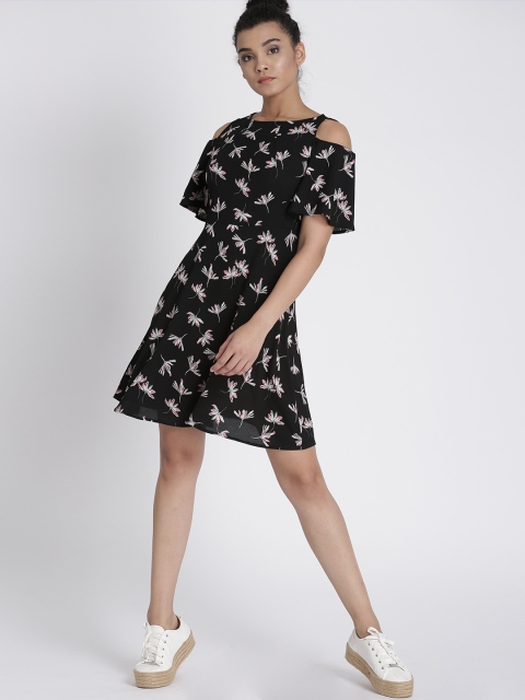 

Chemistry Women Black Floral Print Fit & Flare Dress